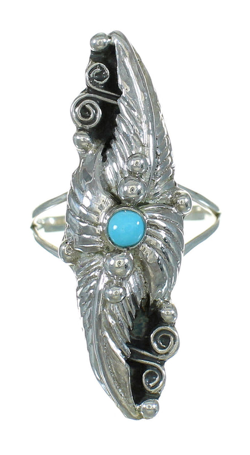 Turquoise Authentic Sterling Silver Southwest Ring Size 7-1/2 QX85322